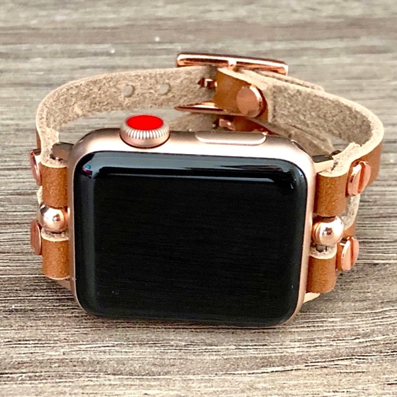 Leather Apple Watch Band Rose Gold  Bracelet